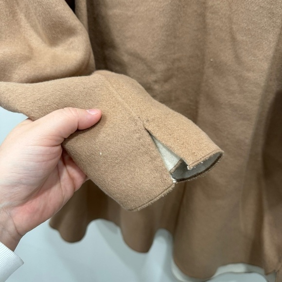 Chico’s Wool Blend Tan Open Front Knit Sweater Jacket Large Pockets Size 4 - Picture 6 of 10